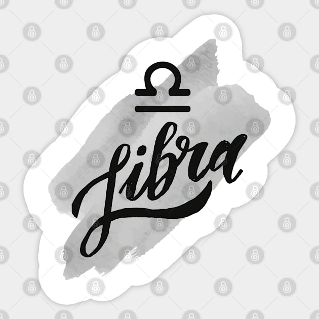 LIBRA September 22 - October 21, THE SCALES, Symbols Horoscope And Astrology Line Signs, Zodiac Sign Sticker by Modern Art